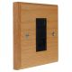 Scandic 1 Gang Black Euro style Telephone Secondary clip in socket in Solid Beech