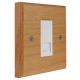 Scandic 1 Gang White Euro style Telephone Master clip in socket in Solid Beech