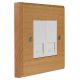 Scandic 2 Gang White Euro style Telephone Master clip in socket in Solid Beech