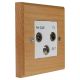 Scandic White Euro style Triplex clip in socket in Solid Beech