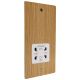 Solo Flat Plate Wood 110/240 Dual Voltage Shaver Socket in  Oak with White Insert