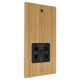 Solo Flat Plate Wood 110/240 Dual Voltage Shaver Socket in  Oak with Black Insert