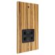 Solo Flat Plate Wood 110/240 Dual Voltage Shaver Socket in Zebrano with Black Insert