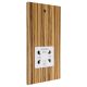 Solo Flat Plate Wood 110/240 Dual Voltage Shaver Socket in Zebrano with White Insert