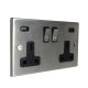 Accord 2G Switched USB Socket A+C Satin Stainless Black