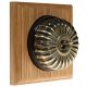 1 Gang 2 Way Period Asbury Light Oak Wood - Fluted Dome Light Switch Black pattress