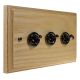 Period Ash Wood 3G 2Way 10A Black Nickel Toggle Switch in Ash