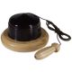 Period Brown bakelite Pull cord on a hand turned solid Ash wood base