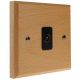 Scandic 1Gang TV Co-axial Non Isolated Socket in Beech with Bevelled Edge