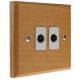 Scandic 2Gang TV Co-axial Non Isolated Socket in Beech with Bevelled Edge