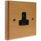 Scandic 1Gang 5Amp Unswitched Socket in Beech with Bevelled Edge