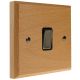 Scandic 1Gang Double Pole 20Amp Rocker Switch in Beech with Bevelled Edge