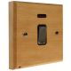 Scandic 1Gang Double Pole 20Amp Rocker Switch with Neon in Beech with Bevelled Edge