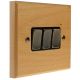 Scandic 3Gang 2Way 10Amp Rocker Switch in Beech with Bevelled Edge