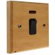 Scandic 1Gang Double Pole 20Amp Rocker Switch with Neon in Beech with Bevelled Edge