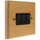 Scandic 3Gang 2Way 10Amp Rocker Switch in Beech with Bevelled Edge