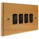 Scandic 4Gang 2Way 10Amp Rocker Switch in Beech with Bevelled Edge