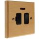 Scandic 1Gang 13Amp Switch Fuse Spur with Neon in Beech with Bevelled Edge