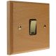 Scandic 1Gang Double Pole 20Amp Rocker Switch in Beech with Bevelled Edge