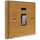 Scandic 1Gang Double Pole 20Amp Rocker Switch with Neon in Beech with Bevelled Edge