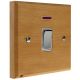 Scandic 1Gang Double Pole 20Amp Rocker Switch with Neon in Beech with Bevelled Edge