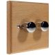 Scandic 2Gang 2Way Push on/Push off 2 x  LED Dimmer Switch in Beech with Bevelled Edge