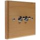 Scandic 2Gang 2Way 10Amp Polished Stainless Toggle Switch in Beech with Bevelled Edge