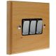 Scandic 3Gang 2Way 10Amp Rocker Switch in Beech with Bevelled Edge