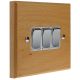 Scandic 3Gang 2Way 10Amp Rocker Switch in Beech with Bevelled Edge