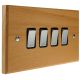 Scandic 4Gang 2Way 10Amp Rocker Switch in Beech with Bevelled Edge