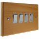 Scandic 4Gang 2Way 10Amp Rocker Switch in Beech with Bevelled Edge