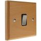 Scandic 1Gang Double Pole 20Amp Rocker Switch in Beech with Bevelled Edge