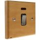 Scandic 1Gang Double Pole 20Amp Rocker Switch with Neon in Beech with Bevelled Edge