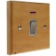 Scandic 1Gang Double Pole 20Amp Rocker Switch with Neon in Beech with Bevelled Edge