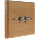 Scandic 2Gang 2Way 10Amp Satin Stainless Toggle Switch in Beech with Bevelled Edge