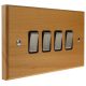 Scandic 4Gang 2Way 10Amp Rocker Switch in Beech with Bevelled Edge