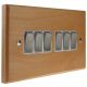 Scandic 6Gang 2Way 10Amp Rocker Switch in Beech with Bevelled Edge