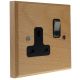 Scandic 1Gang 13Amp Switched Socket in Beech With Bevelled Edge