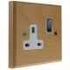 Scandic 1Gang 13Amp Switched Socket in Beech With Bevelled Edge