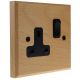 Scandic 1Gang 13Amp Switched Socket in Beech With Bevelled Edge