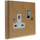 Scandic 1Gang 13Amp Switched Socket in Beech With Bevelled Edge