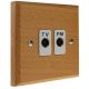 Scandic 2Gang TV/FM Co-Axial Isolated Socket in Beech with Bevelled Edge