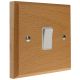 Scandic 1Gang Double Pole 20Amp Rocker Switch in Beech with Bevelled Edge