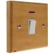 Scandic 1Gang Double Pole 20Amp Rocker Switch with Neon in Beech with Bevelled Edge