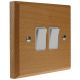 Scandic 2Gang 2Way 10Amp Rocker Switch in Beech with Bevelled Edge