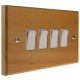 Scandic 4Gang 2Way 10Amp Rocker Switch in Beech with Bevelled Edge