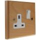 Scandic 1Gang 13Amp Switched Socket in Beech With Bevelled Edge