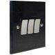 Quarry 3 Gang 2Way 10Amp Rocker Switch in Black Pearl