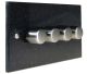 Quarry 4 Gang  2 Way  LED Dimmer in Black Pearl