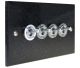 Quarry 4 Gang 2Way 20Amp Toggle Switch in Black pearl